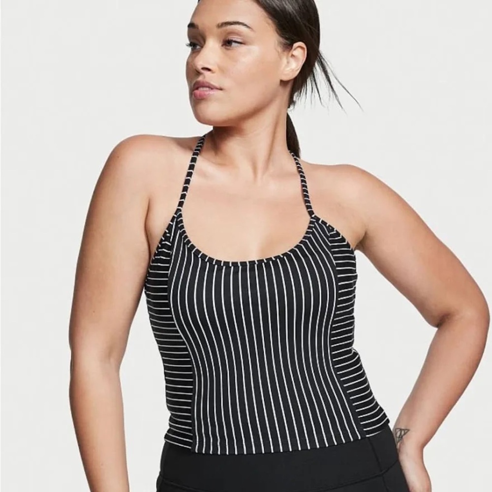 Victoria's Secret Black & White Striped Spaghetti Strap Cami